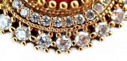 Aranyozott ezüst(Ag) kövekkel gazdagon kirakott nyakék, jelzett, h: 54 cm, bruttó: 88,31 g