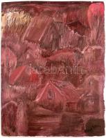 Nagy István jelzéssel: Házak. Olaj, farost, sérült. 58,5×45,5 cm