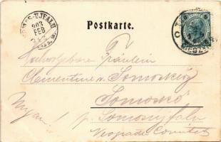 1903 Cieszyn, Teschen; Sachsenberg II, Olsawehr / street view, Café Bomba, Olza river, dam. Verlag H...