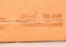 Szász Endre (1926-2003): Szürreális táj lebegő női alakkal, 1968-69. Olaj, műanyag lemez, jelzett. S...