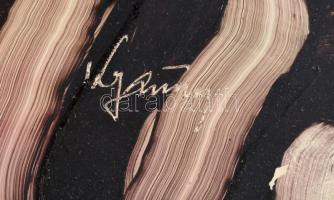 Olvashatatlan jelzéssel: Szürrealista portré. Olaj, farost.  40x30,5 cm