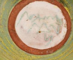 Gorka Géza (1894-1971): Hatszögű tál. Kézzel festett mázas kerámia, jelzett (Nógrádverőce), hibátlan...