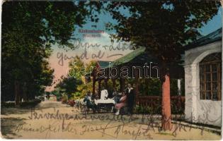 1927 Kiskunhalas, Sóstófürdő, vendéglő, étterem, pincér. Özv. Pressburger Ferencné kiadása (Rb)