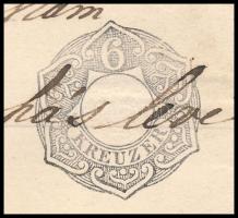 Kiskőre 1856 Marhalevél (lólevél) szignettás papíron