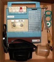 7 darabos szocreál tétel: benne BRG magnetofon, Voszhod fényképezőgép (mindkettő működik)