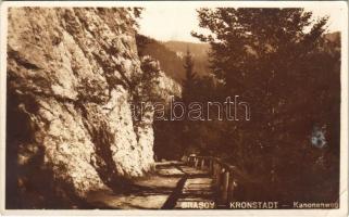 Brassó, Kronstadt, Brasov; Kanonenweg / út / road. Atelier Fotoblitz (Zarnesti) photo (r)