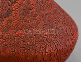 Gorka Géza (1894-1971): Váza. Repesztett mázas,  festett kerámia, jelzett (Nógrádverőce), hibátlan. ...