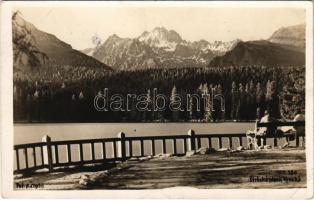 1931 Tátra, Magas-Tátra, Vysoké Tatry; Csorba-tó / Strbské pleso, Vysoká / lake, mountain peaks. Fot. A. Chytil photo (EK)