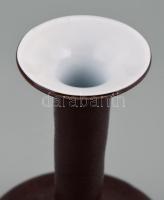 Cenedese jelzéssel barna üveg váza, kis kopásnyomokkal, m: 21 cm