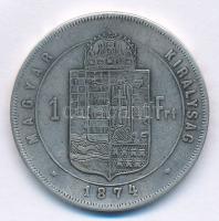 1874. 1Ft Ag "Ferenc József / Középcímer" T:3 vésett fej, vésett címer
Adamo M15