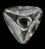 Val St. Lambert jelzéssel kis üveg váza, kopásnyomokkal, 7,5×7,5 cm