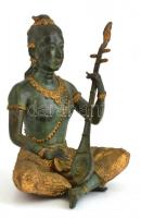 Indiai réz szobor, jó állapotban, m: 18 cm