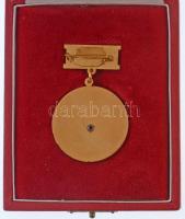 1988. MHSZ (Magyar Honvédelmi Szövetség) 40 éves jubileumi, aranyozott kitüntető jelvénye, eredeti b...