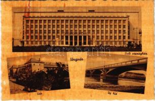 Ungvár, Uzshorod, Uzhhorod, Uzhorod; vár, új híd, volt országház / castle, new bridge, former house of parliament