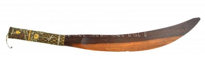 Dísz fa pengéjű kés, díszes fém markolattal, h: 36 cm