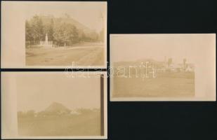 cca 1930-40 Sümegi vár, 3 db vintage fotólap, hátoldalán feliratozott, egyik hátoldala kissé foltos.