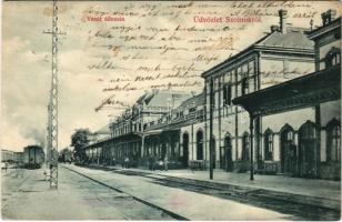 1910 Szolnok, vasútállomás, vonat (r)