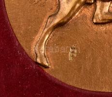 BL jelzéssel: Vágtató ló. Bronz plakett. Egy oldalas d: 91 mm