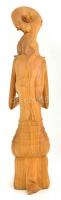 Baliról származó fa szobor, sérüléssel, m: 33,5 cm