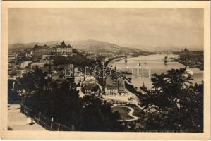 1922 Budapest I. Látkép a Gellért-hegyről, Döbrentei tér, Tabán, Lánchíd