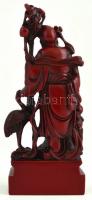 Távol-keleti műgyanta figura, jó állapotban, m: 24,5 cm