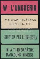 cca 1936 "Igazságot Magyarországnak" 4 db, részben olasz nyelvű röpcédula