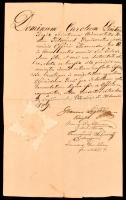 1839 Pécsvárad, szerződés szárazpecséttel Légrády János provisor aláírásával