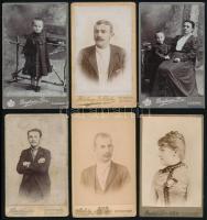 cca 1880-1900 10 db keményhátú fotó (Eperjes, Losonc, Budapest), 11×6 cm