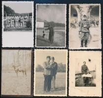 cca 1914-1945 10 db fotó katonákról, 8×5,5 cm