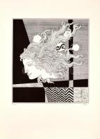 Szász Endre (1926-2003): Női arc (Emese). Szitanyomat, papír, számozott (43/100), jelzett, felcsavarva, 40×35,5 cm