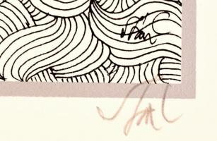 Szász Endre (1926-2003): Női arc (Emese). Szitanyomat, papír, számozott (43/100), jelzett, felcsavar...