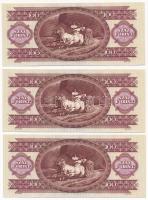 1992. 100Ft (2x sorszámkövető, 1x sorszámközeli: "B224 002855 - B224 002856, B224 002858")...