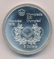 Kanada 1974. 5$ Ag Montreali olimpia - Olimpiai ötkarika T:BU  Canada 1974. 5 Dollars Ag Montreal Olympic games - C:BU  Krause KM#89