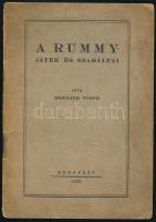 Bernáth Tibor: A Rummy-játék és szabályai. Bp., 1928., Révai, 15+1 p. Kiadói papírkötés, foltos borítóval.
