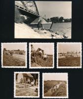 1942 Ráckeve, Dömsöd, Felsőtárkány, 6 db fotó, 6×6 + 9×14 cm