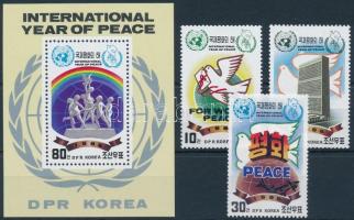 A béke nemzetközi éve sor + blokk, International Year of Peace set and block