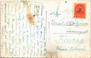 1942 Kovászna, Covasna; Tündérvölgy, út / valley, road. Hadnagy bazár photo (r)