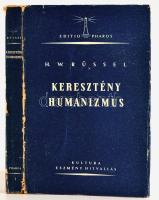H. W. Rüssel: Keresztény humanizmus. Kultúra, eszmény, hitvallás. Bp., 1944, Pharos. Kiadói papírkötés, kiadói papír véőborítóval. Sérült kötéssel, ragasztás elválóban.