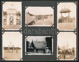 1933 Gödöllő, Jamboree, 13 db fotósarokkal kartonlapra rögzített fotó, 6×9 cm