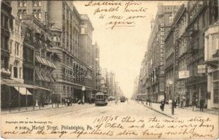 Philadelphia (Pennsylvania), Market Street, tram, shops, Hotel Vendig (EK)