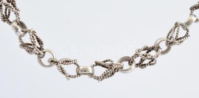 Ezüst(Ag) extravagáns nyaklánc, jelzett, h: 53 cm, nettó: r24,3 g