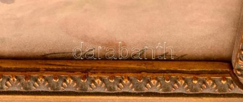  Antal  jelzéssel: Virágzó bokrok. Akvarell, papír. Üvegezett, díszes fa keretben. 18×24 cm