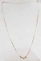 Ezüst(Ag) kígyó nyaklánc, golyókkal díszítve, jelzett, h: 43,5 cm, nettó: 3,7 g