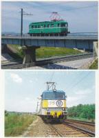 4 db MODERN használatlan magyar vasúti motívum képeslap: villanymozdony és HÉV / 4 modern Hungarian railway motive postcards: electric railway