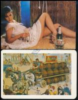 10 db üdítőitalt, sört reklámozó kártyanaptár