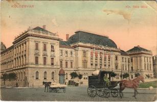 1911 Kolozsvár, Cluj; Kir. Ítélő tábla, lovas szekér és hintó. Ludasi kiadása / court, horse chariot and cart (EK)
