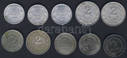 1941-66. 1P (3x), 2P (3x), 2Ft (4x) mindegyik klf évszámmal! T:2/3,3,3/4 Összesen 10db!