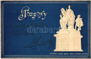 1900 Pozsony, Pressburg, Bratislava; Mária Terézia koronázási emlékmű / Maria Theresia-Denkmal / Maria Theresa monument. Emb. (EB)