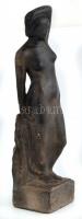 Jankó János (1909-1988): Akt. Kerámia szobor. Jelzett, apró hibákkal. 46 cm