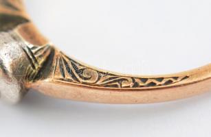 14 K arany (Au) gyűrű, köves.  jelzett. 2,3 g, m: 58